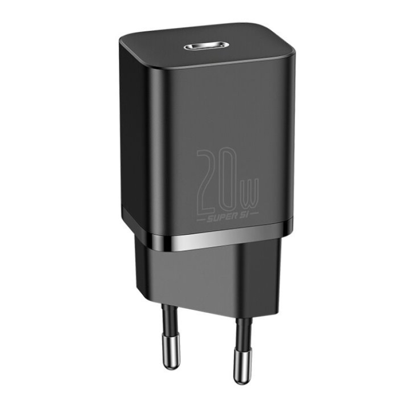 Baseus TZCCSUP-B01 Super Si Quick Nabíječka USB-C 20W + Simple Wisdom Data Kabel USB-C to iP 1m Black