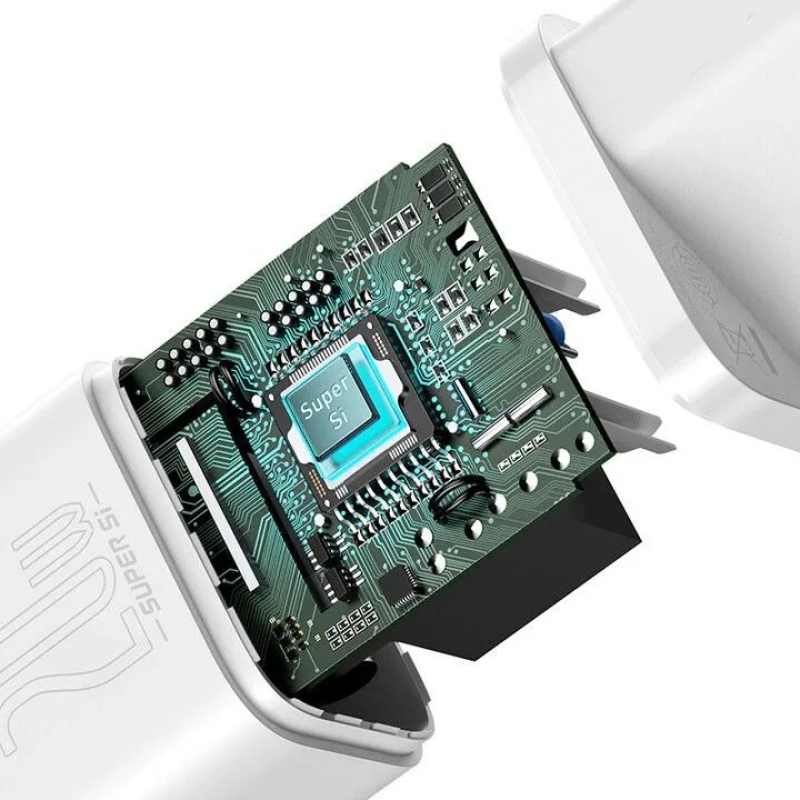Baseus TZCCSUP-B02 Super Si Quick Nabíječka USB-C 20W + Simple Wisdom Data Kabel USB-C to iP 1m White