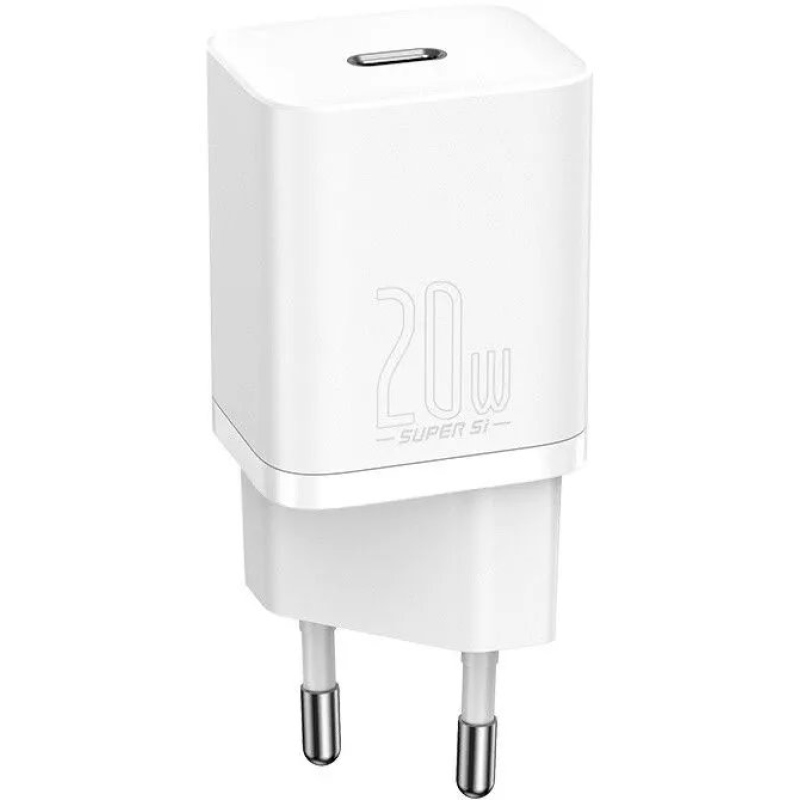 Baseus TZCCSUP-B02 Super Si Quick Nabíječka USB-C 20W + Simple Wisdom Data Kabel USB-C to iP 1m White