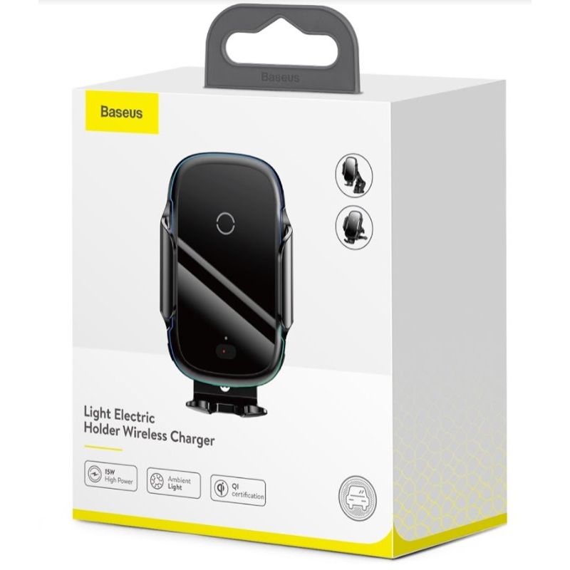 Baseus WXHW03-01 Light Electric Držák do Auta s Bezdrátovým Nabíjením 15w Black
