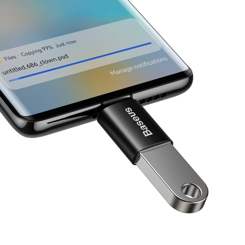 Baseus ZJJQ000001 Ingenuity Mini OTG Adaptér z USB-A na USB-C Black 