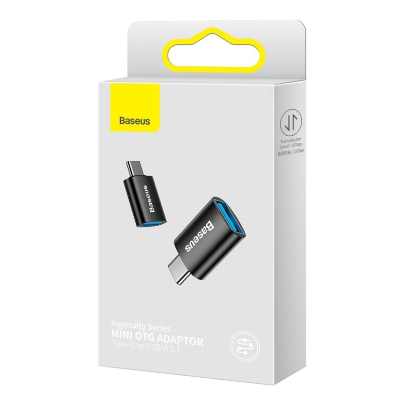 Baseus ZJJQ000001 Ingenuity Mini OTG Adaptér z USB-A na USB-C Black 