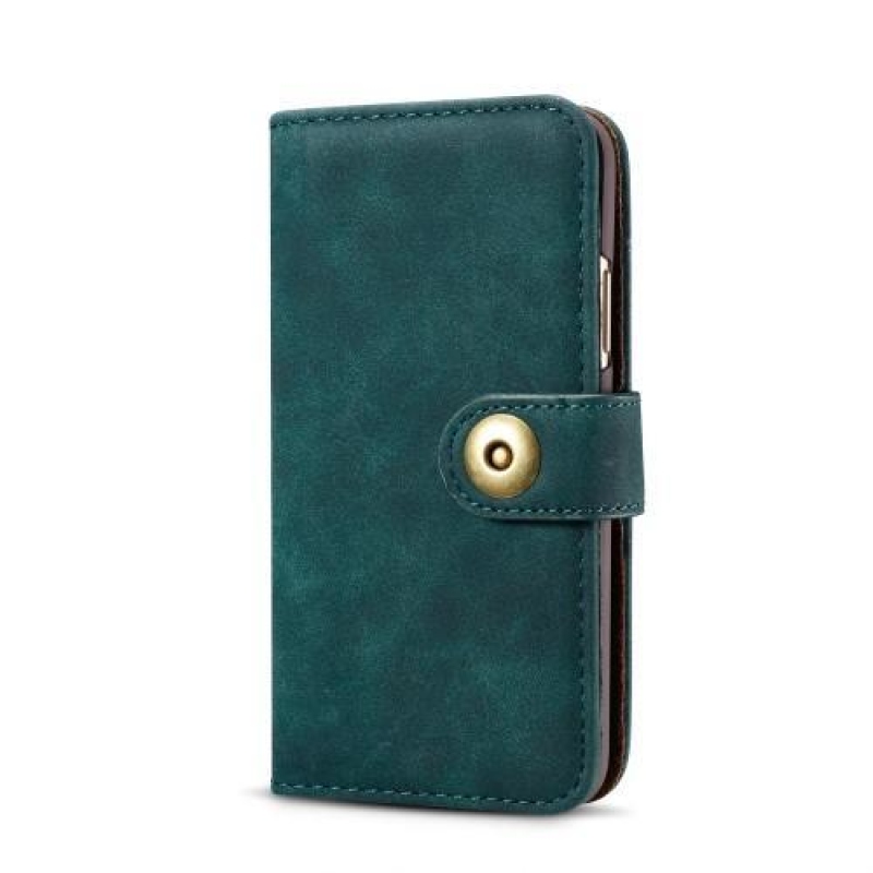 Batik PU kožené stylové pouzdro na iPhone X - modré