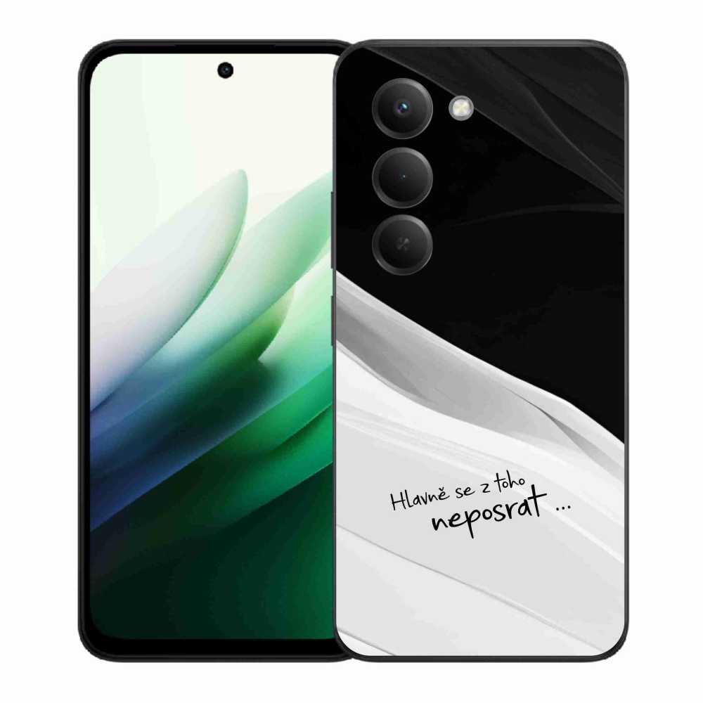 Gelový kryt mmCase na Xiaomi Redmi 15 5G (169mm) - vtipný text 13 bíločerné pozadí