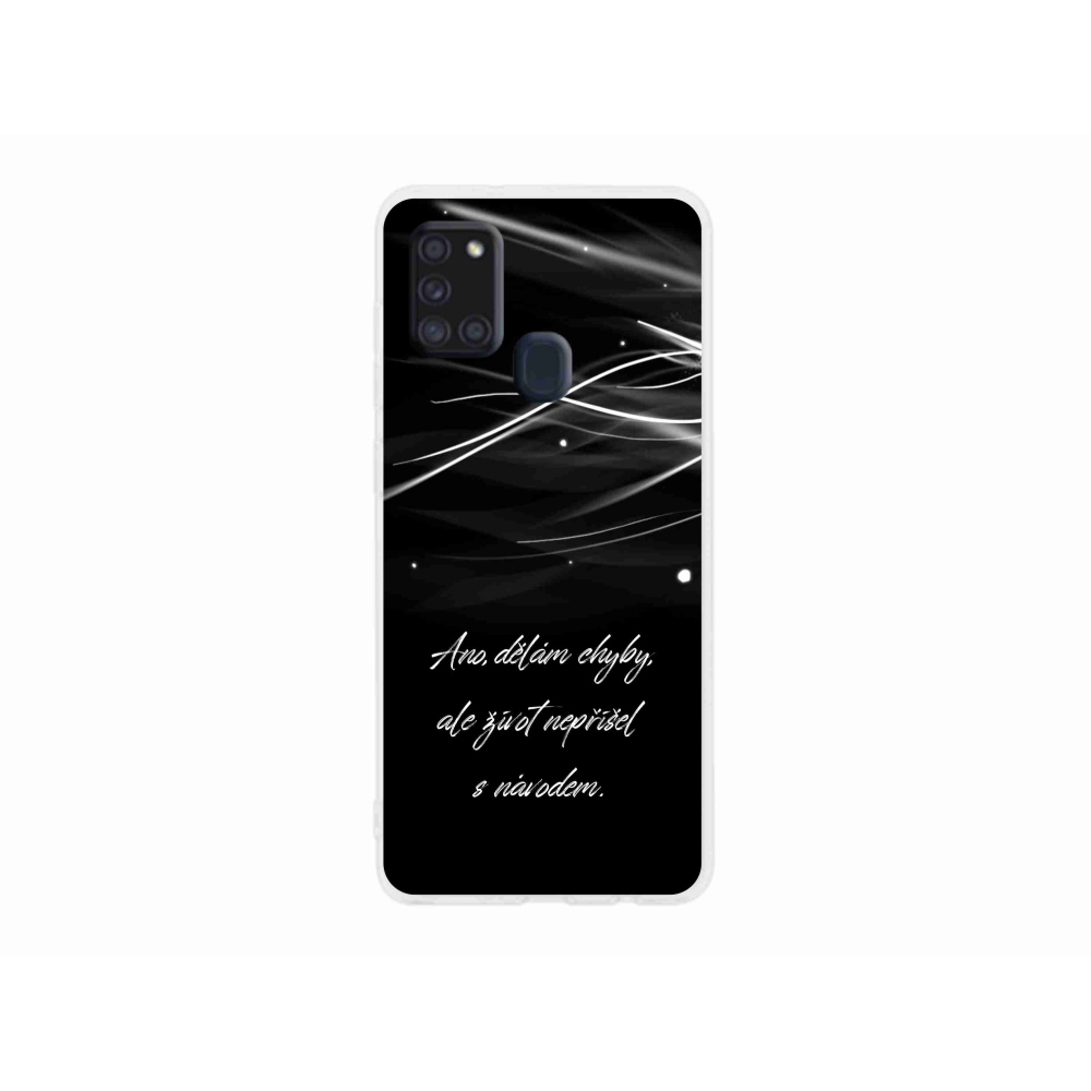 Gelový kryt mmCase na Samsung Galaxy A21s - citát černé pozadí
