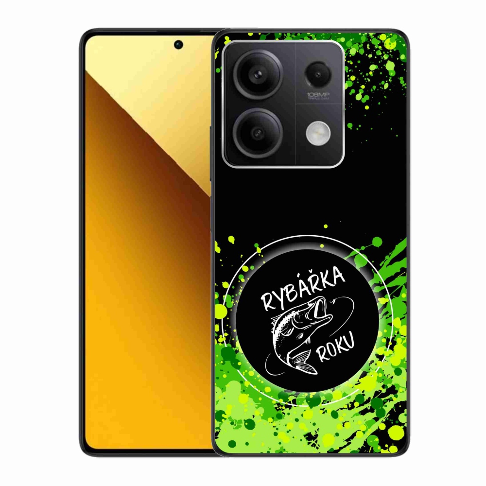 Gelový kryt mmCase na Xiaomi Redmi Note 13 5G - rybářka roku černé pozadí