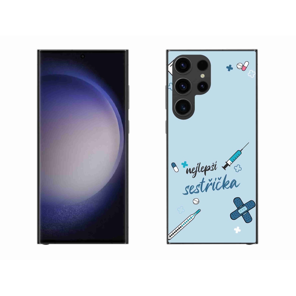 Gelový kryt mmCase na Samsung Galaxy S23 Ultra 5G - nejlepší sestřička modré pozadí