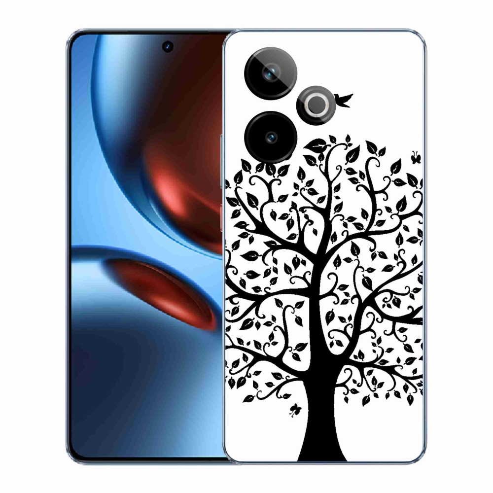 Gelový kryt mmCase na Realme GT 7 5G/GT 7T 5G - černobílý strom