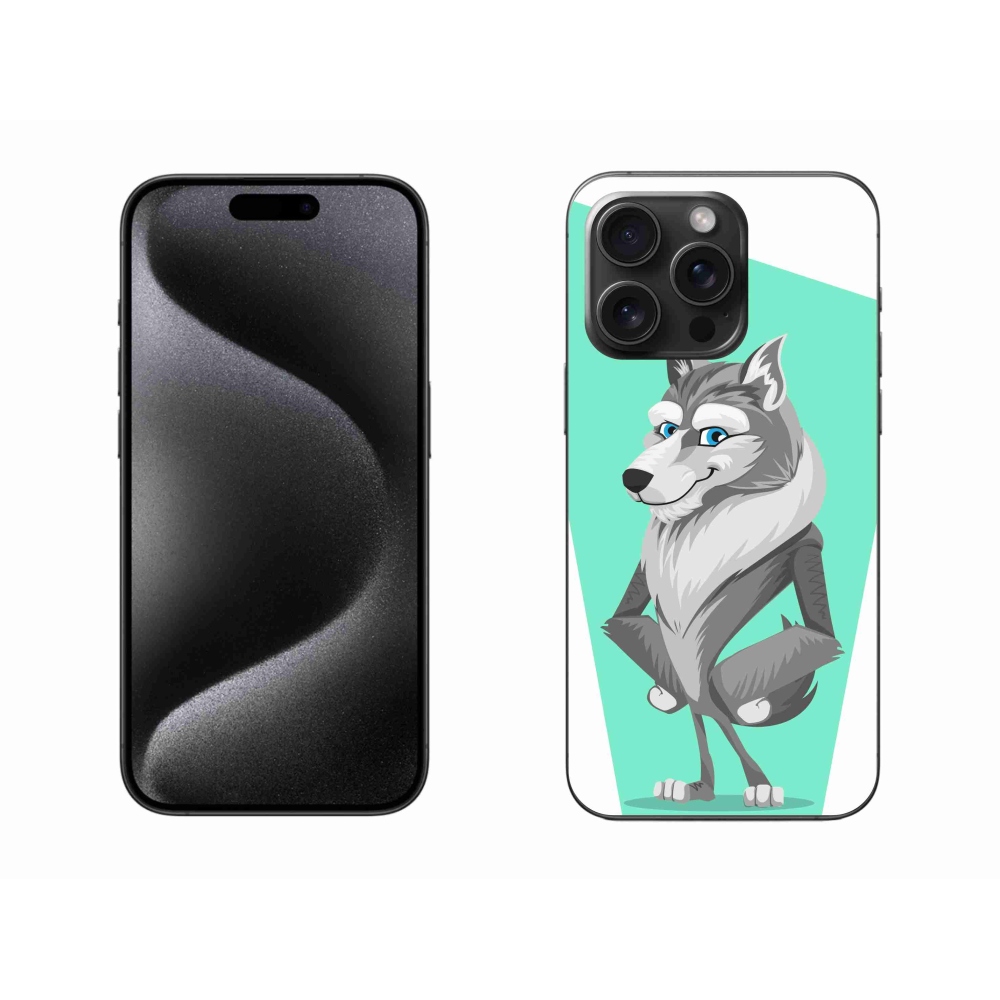 Gelový kryt mmCase na iPhone 15 Pro Max - kreslený vlk