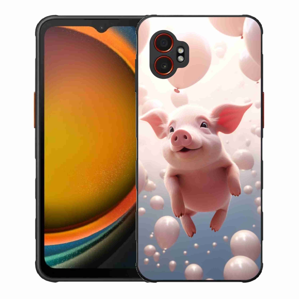 Gelový kryt mmCase na Samsung Galaxy Xcover 7 Pro - prasátko s balónky