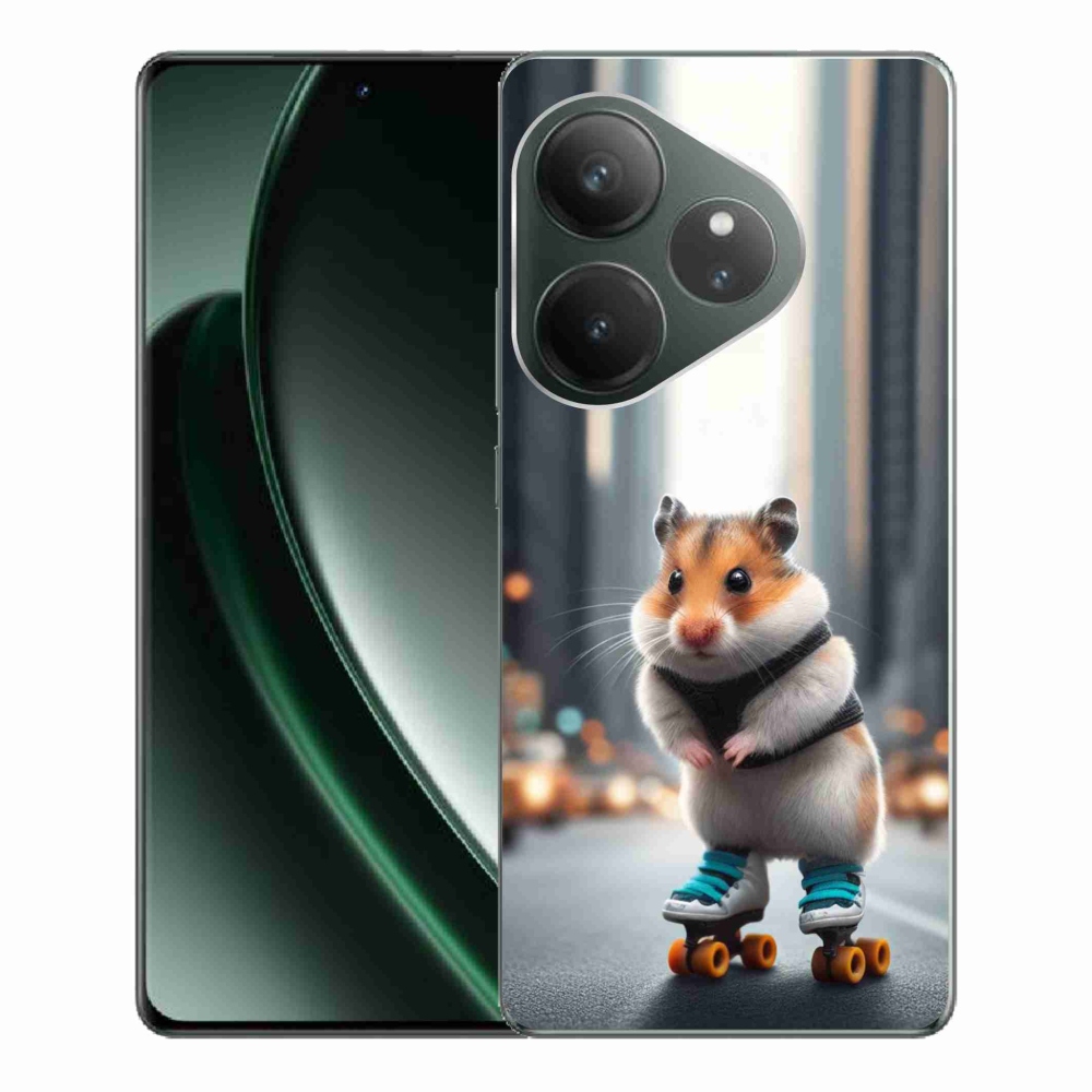 Gelový kryt mmCase na Realme GT 6 5G/GT 6T 5G - křeček na bruslích