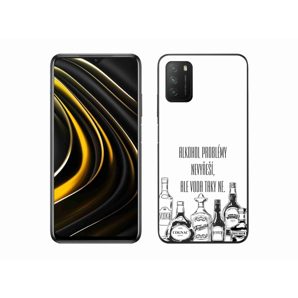 Gelový kryt mmCase na Xiaomi Poco M3 - vtipný text bílé pozadí
