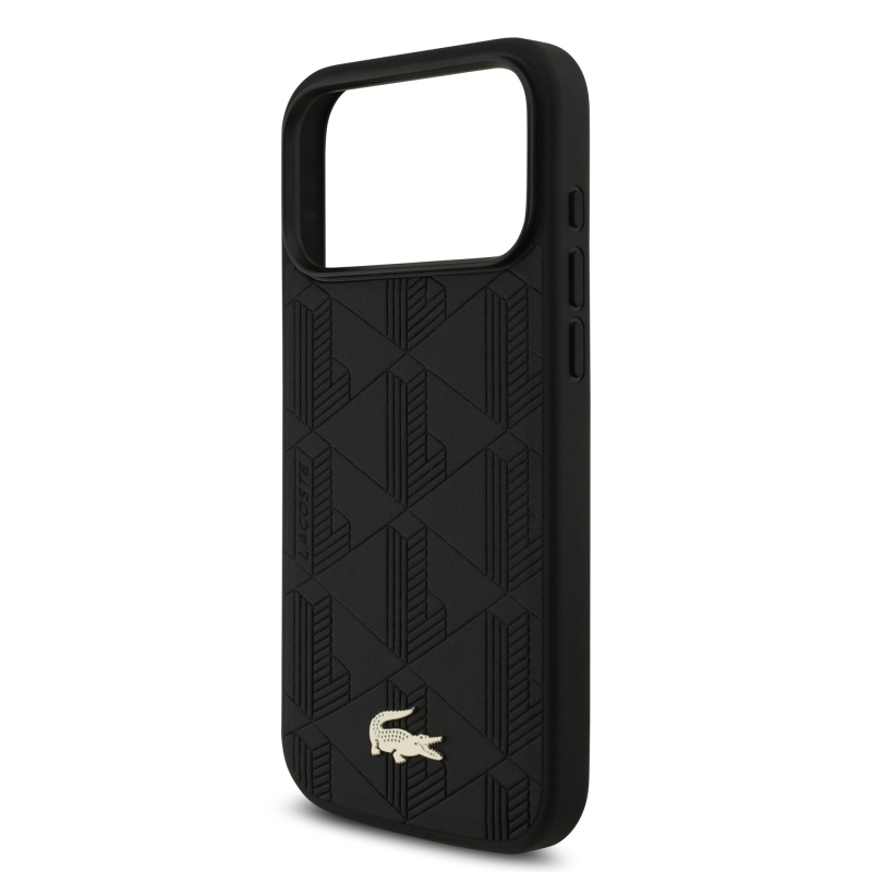 Lacoste PU Nomogramme Gold Logo MagSafe Zadní Kryt pro iPhone 17 Pro Max Black