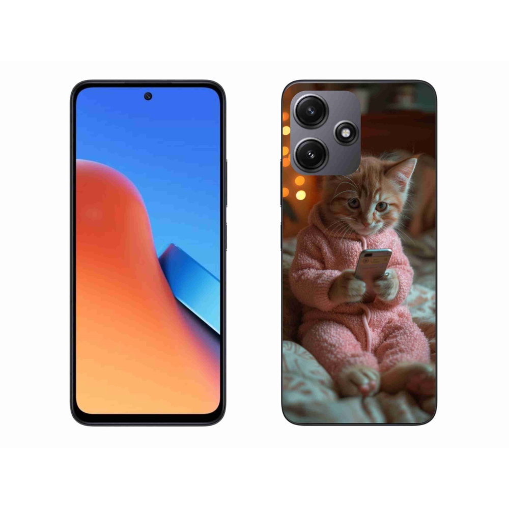 Gelový kryt mmCase na Xiaomi Redmi 12 5G - kotě s mobilem