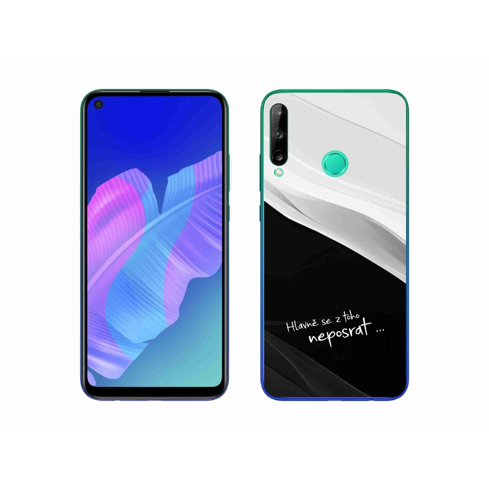 Gelový kryt mmCase na Huawei P40 Lite E - vtipný text 13 černobílé pozadí