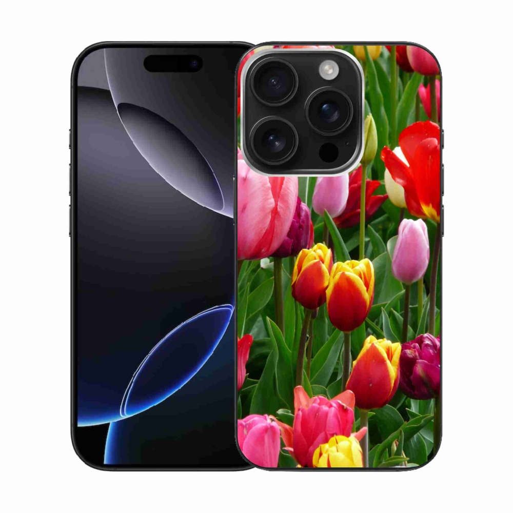 Gelový kryt mmCase na iPhone 16 Pro - tulipány