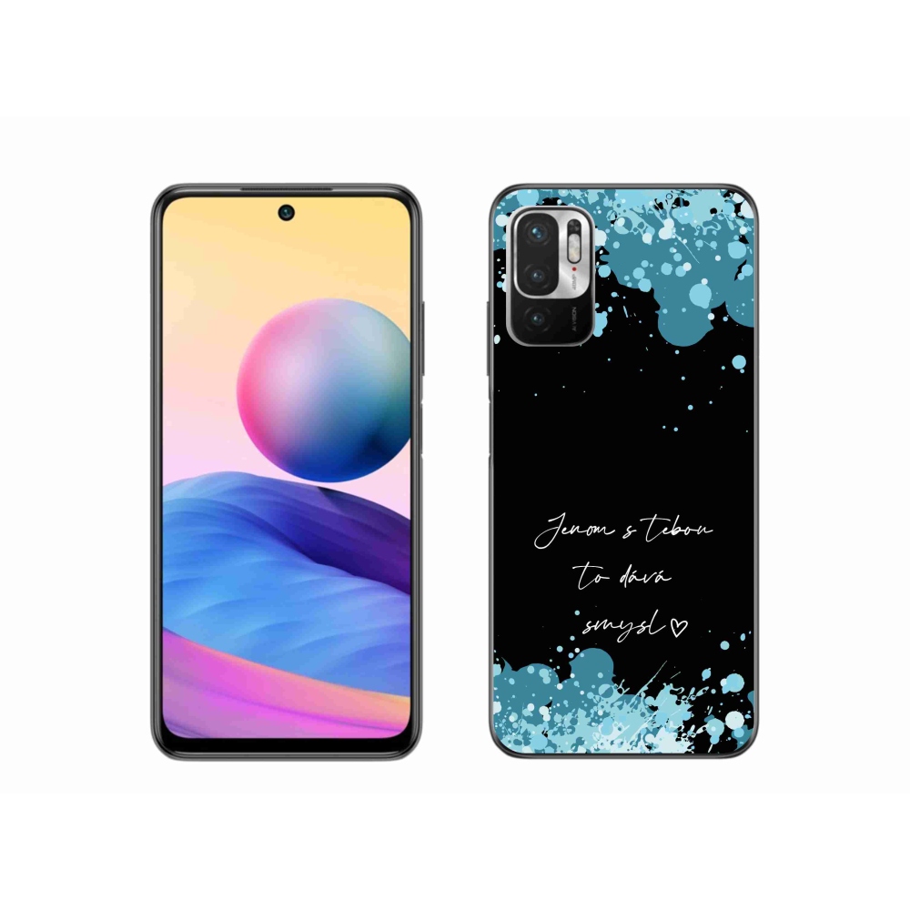 Gelový kryt mmCase na Xiaomi Redmi Note 10 5G - zamilovaný text černé pozadí