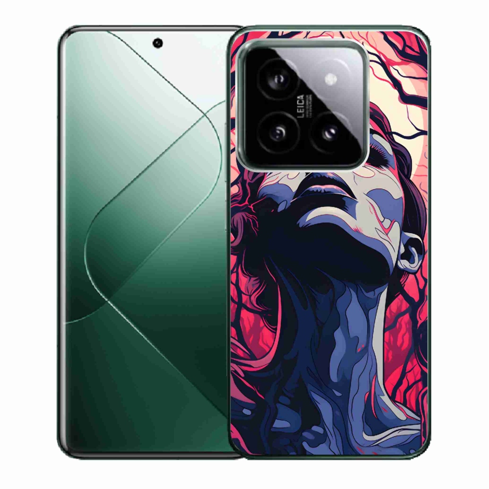 Gelový kryt mmCase na Xiaomi 14 - abstraktní obličej