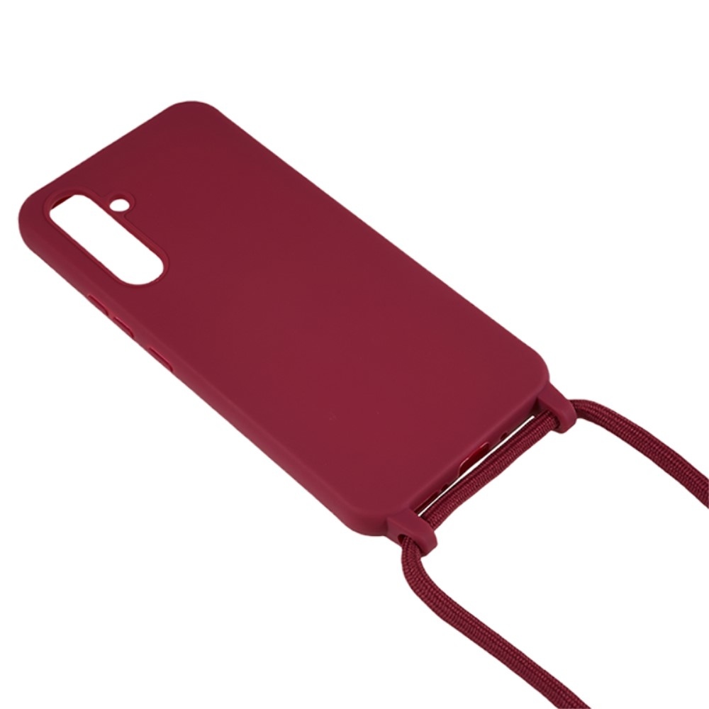 Lany gelový obal se šňůrkou na Samsung Galaxy S25 - vínový