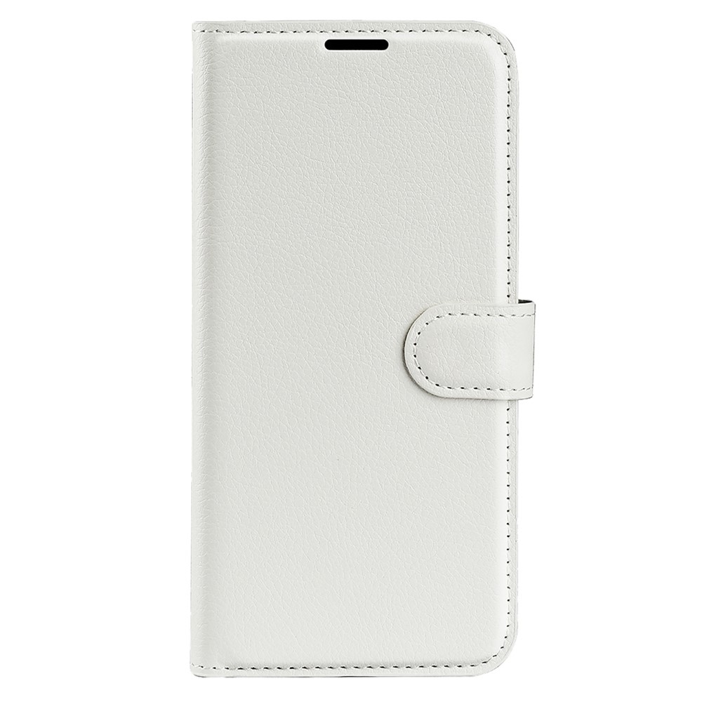 Litchi knížkové pouzdro na Samsung Galaxy S25 Ultra - bílé