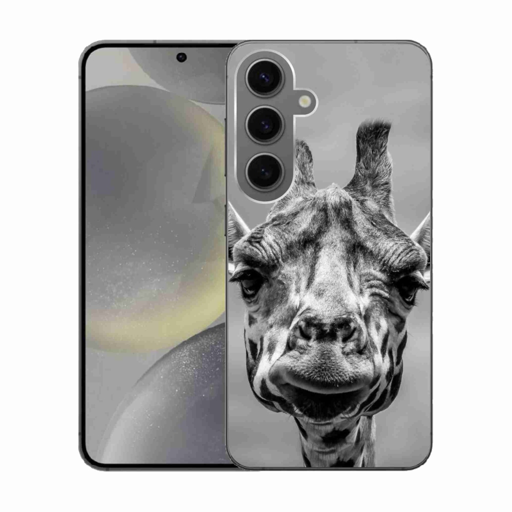 Gelový kryt mmCase na Samsung Galaxy S24 - černobílá žirafa