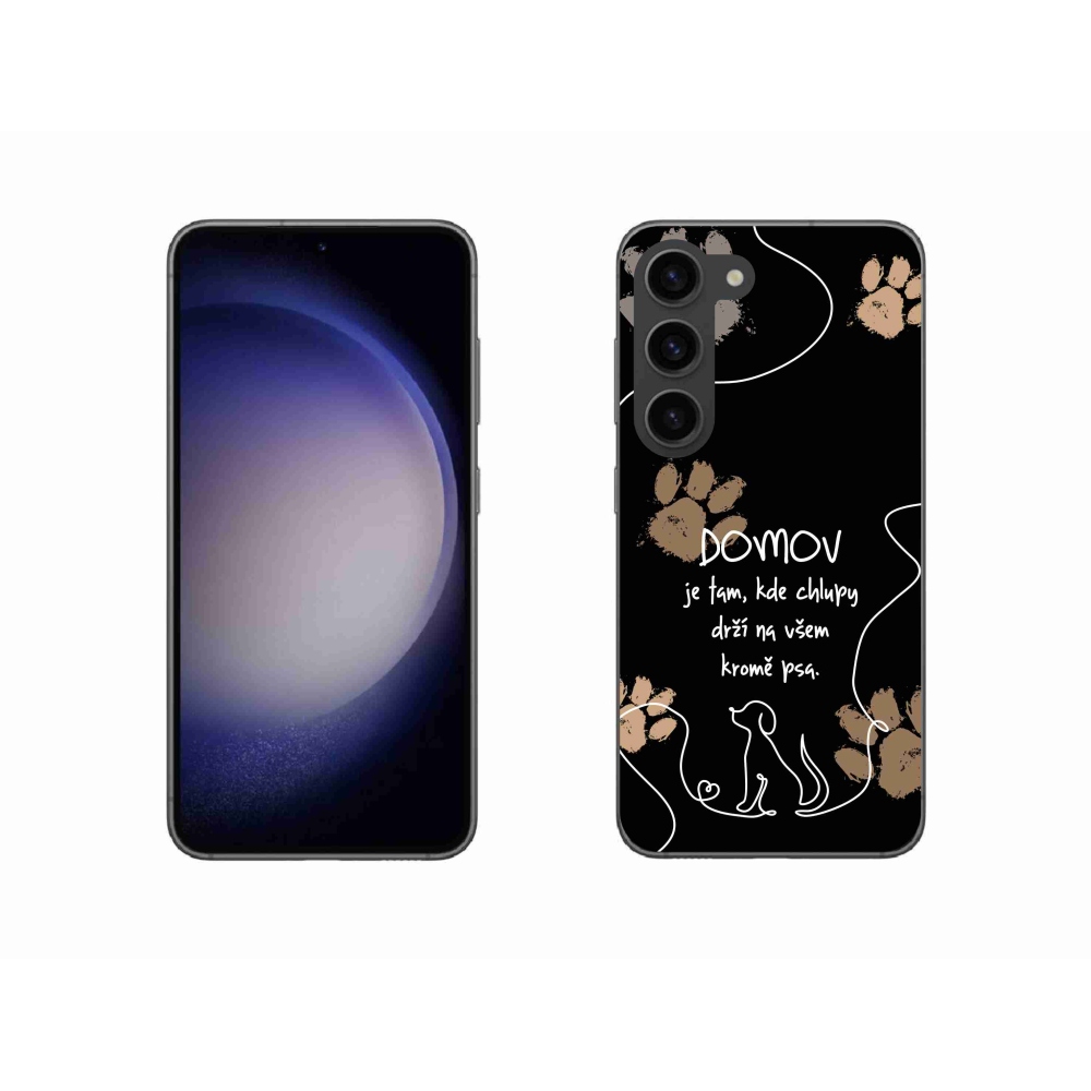 Gelový kryt mmCase na Samsung Galaxy S23 5G - psí motiv černé pozadí