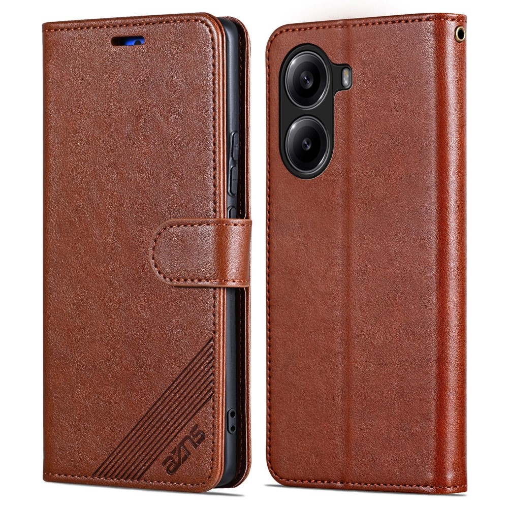 AZNS knížkové pouzdro na Xiaomi Poco X7 Pro 5G - hnědé