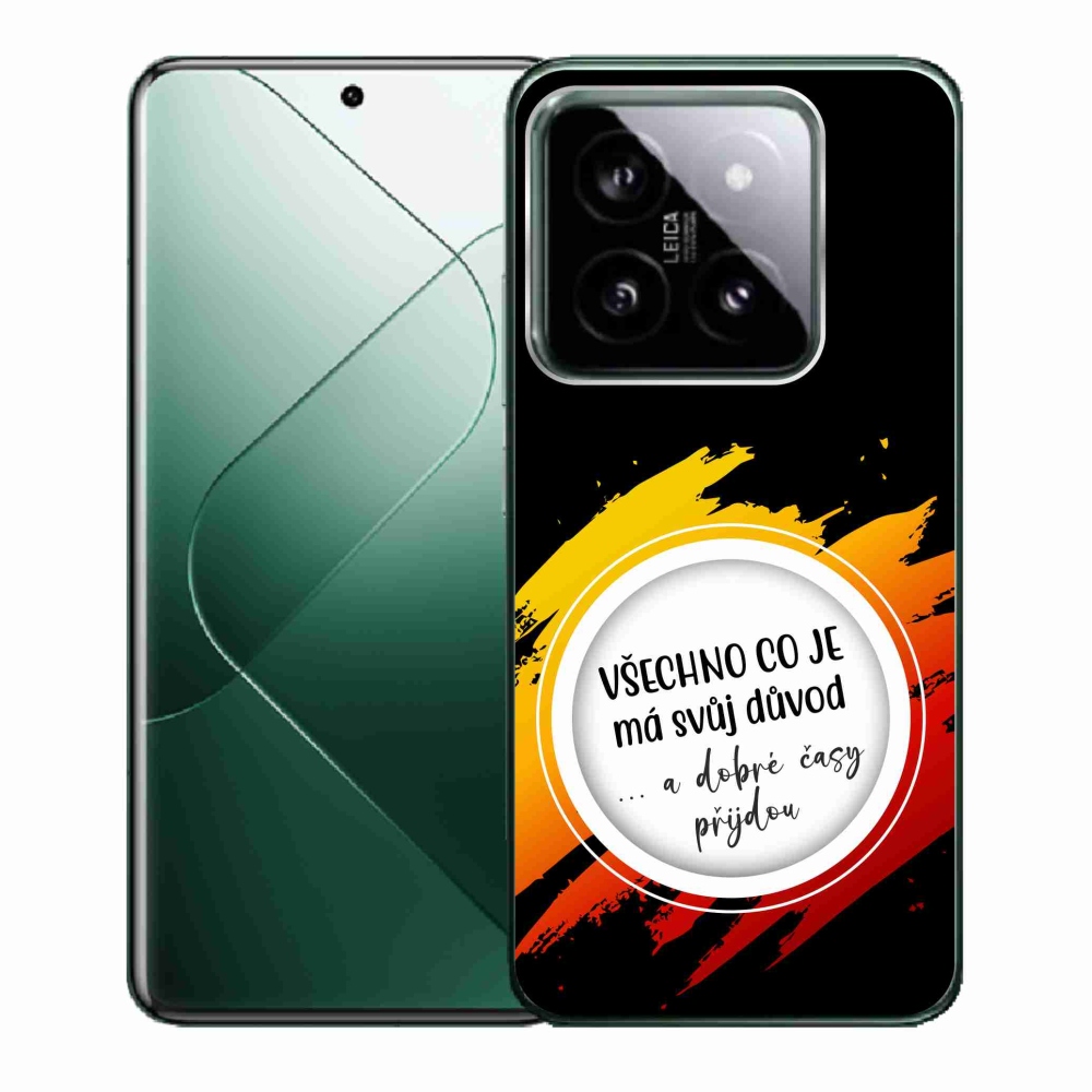 Gelový kryt mmCase na Xiaomi 14 - citát 3 černé pozadí