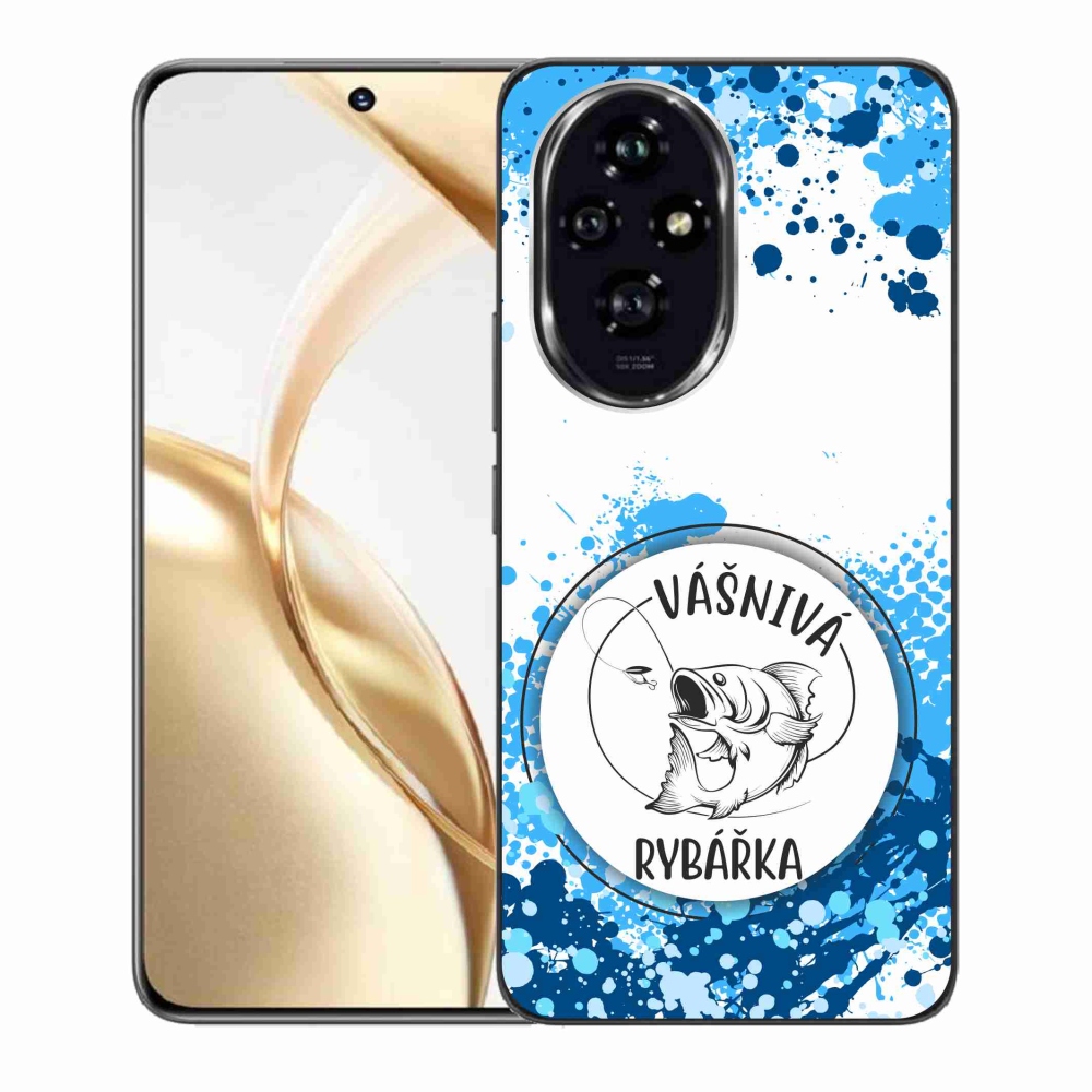 Gelový kryt mmCase na Honor 200 5G - vášnivá rybářka bílé pozadí