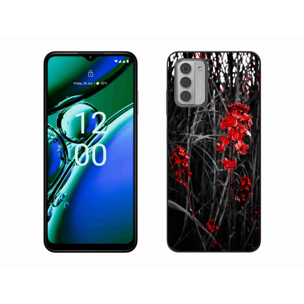Gelový kryt mmCase na Nokia G42 - červená rostlina