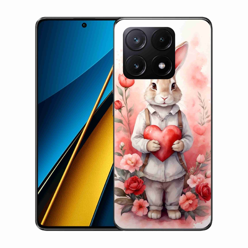 Gelový kryt mmCase na Xiaomi Poco X6 Pro 5G - zajíc se srdíčkem