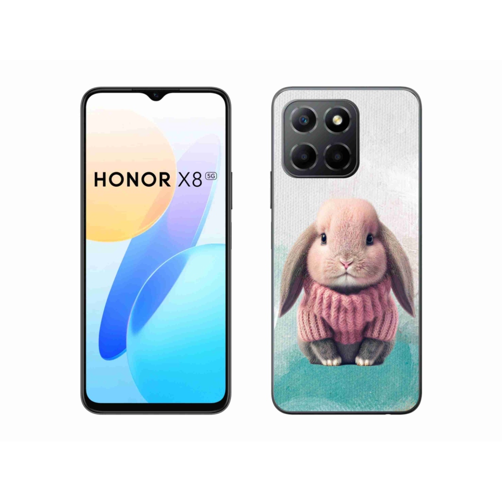 Gelový kryt mmCase na Honor X8 5G - králíček ve svetru