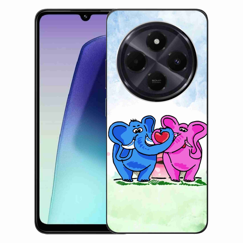 Gelový kryt mmCase na Xiaomi Redmi 14C/Poco C75 - zamilovaní sloni