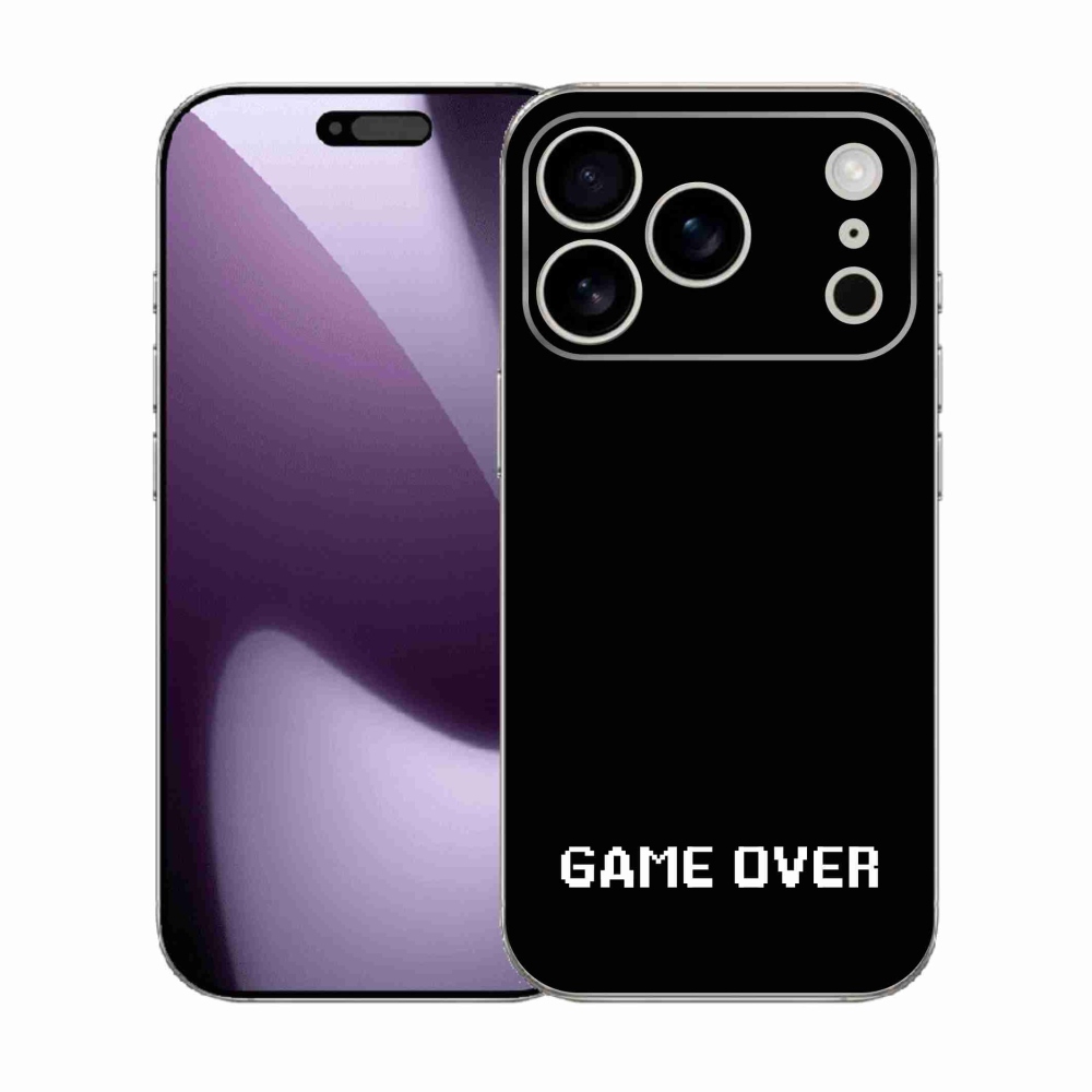 Gelový kryt mmCase na iPhone 17 Pro - game over černé pozadí