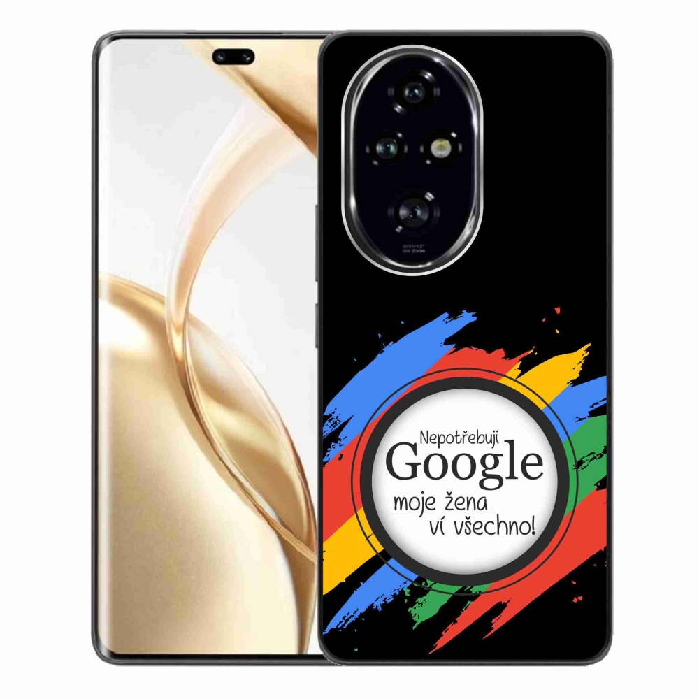 Gelový kryt mmCase na Honor 200 Pro 5G - žena ví všechno černé pozadí