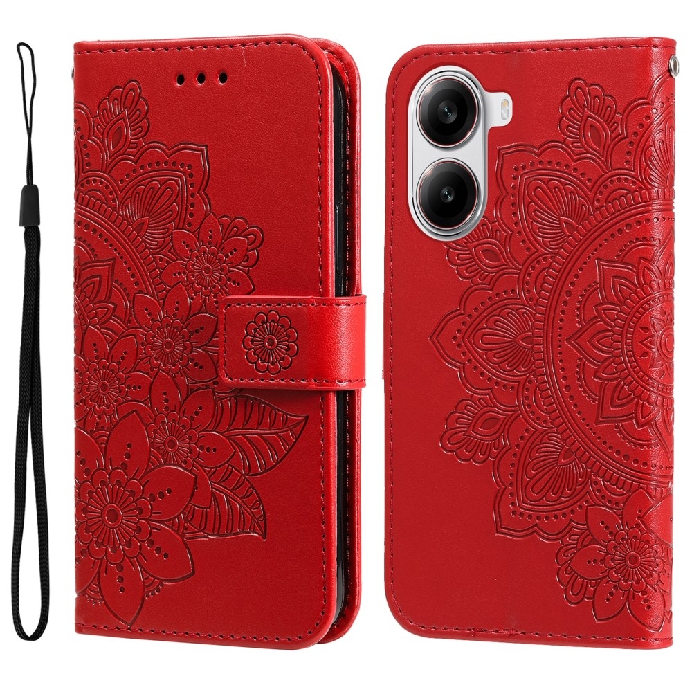 Mandala knížkové pouzdro na Xiaomi Poco X7 Pro 5G - červené