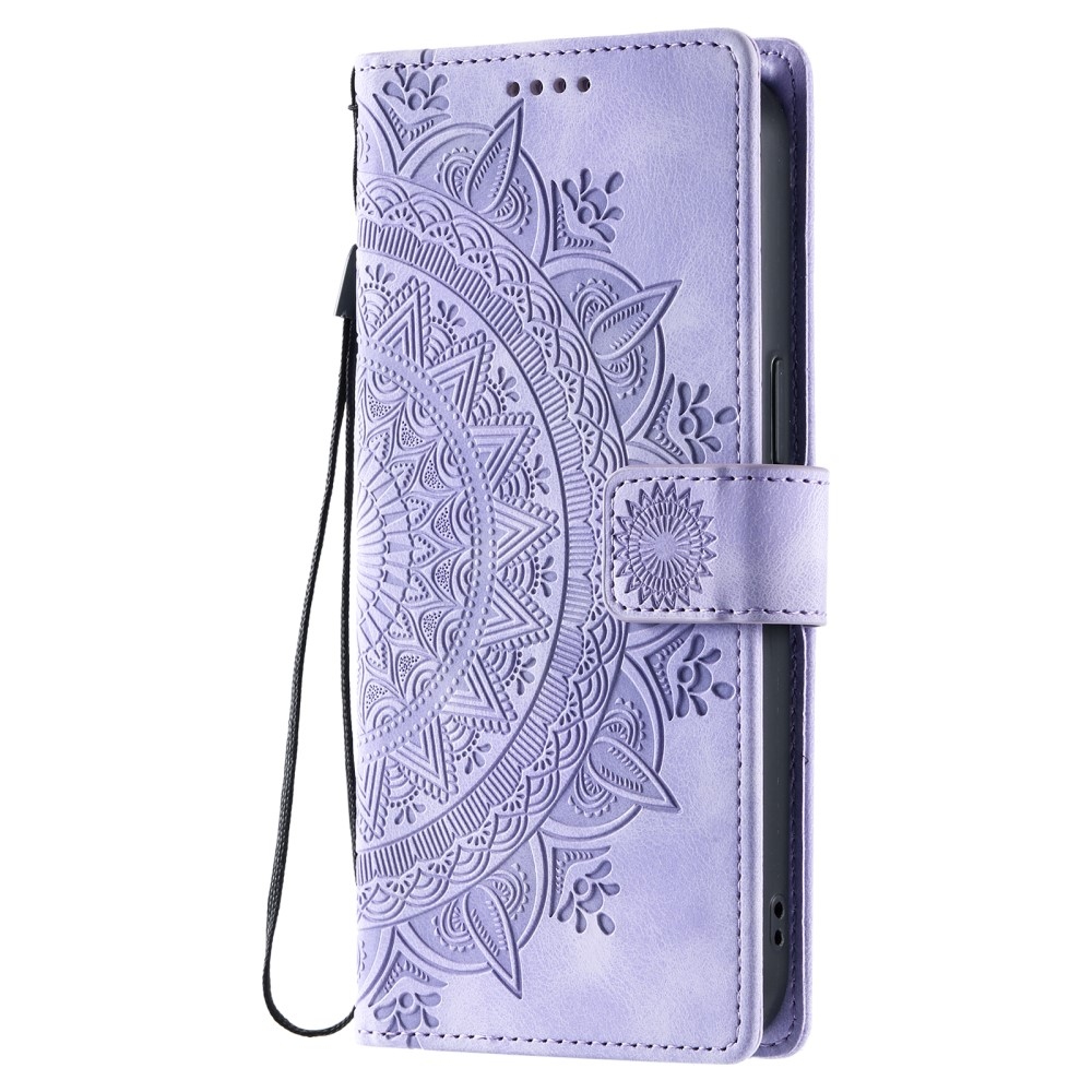 Mandalas knížkové pouzdro na Xiaomi Redmi Note 14 - fialové
