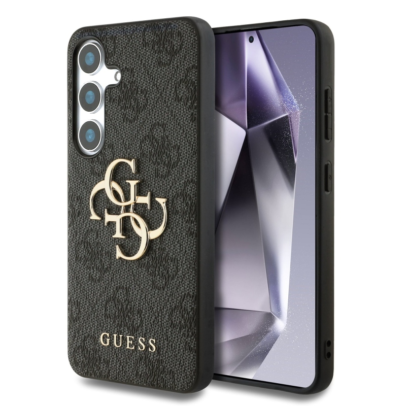 Guess PU 4G Metal Logo Zadní Kryt pro Samsung Galaxy S25+ Grey
