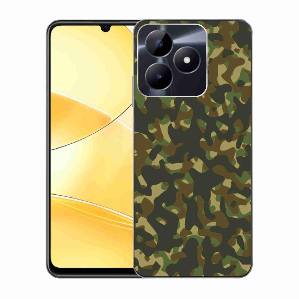 Gelový kryt mmCase na Realme C51/C53 - maskáčový vzor 1