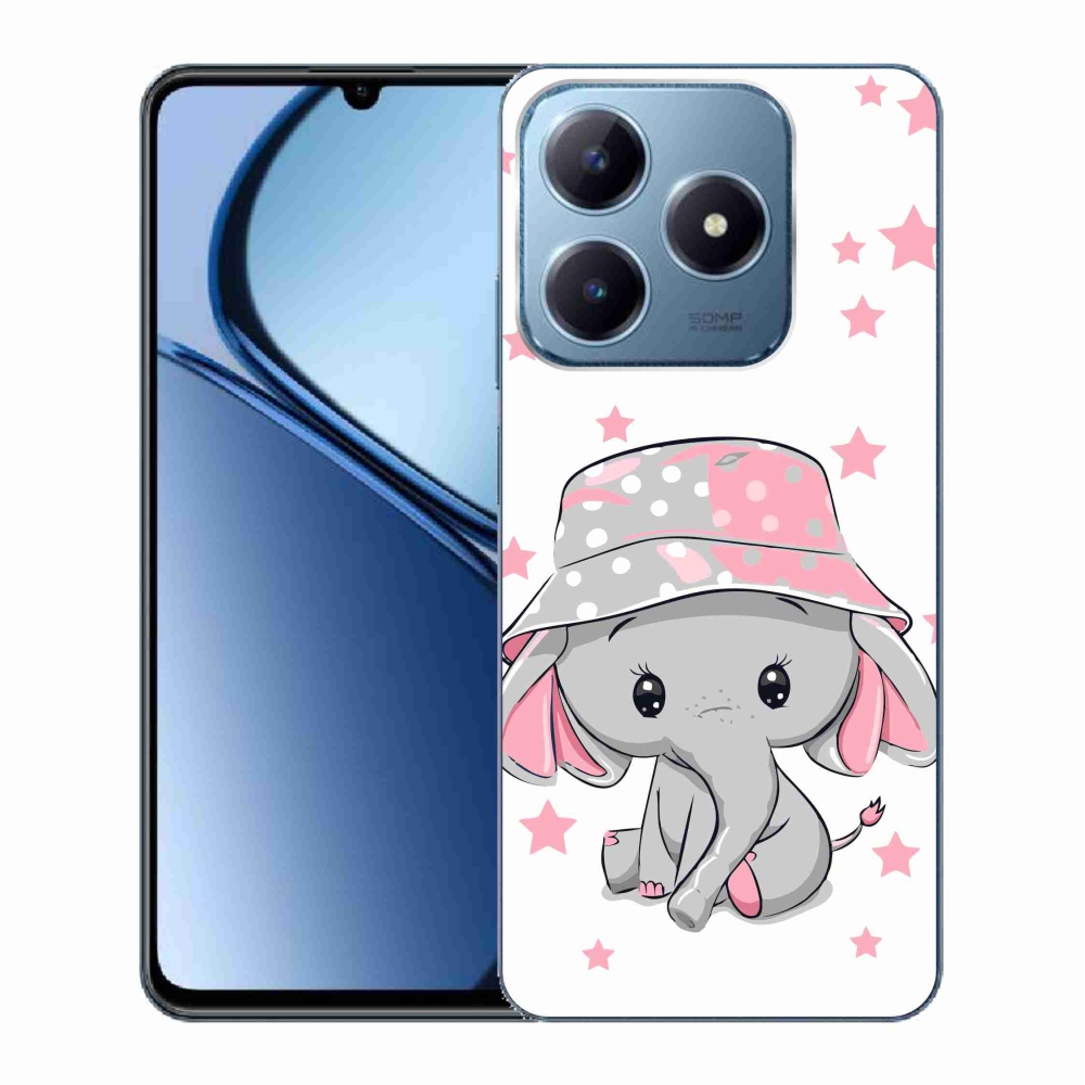 Gelový kryt mmCase na Realme C63 - růžový slon