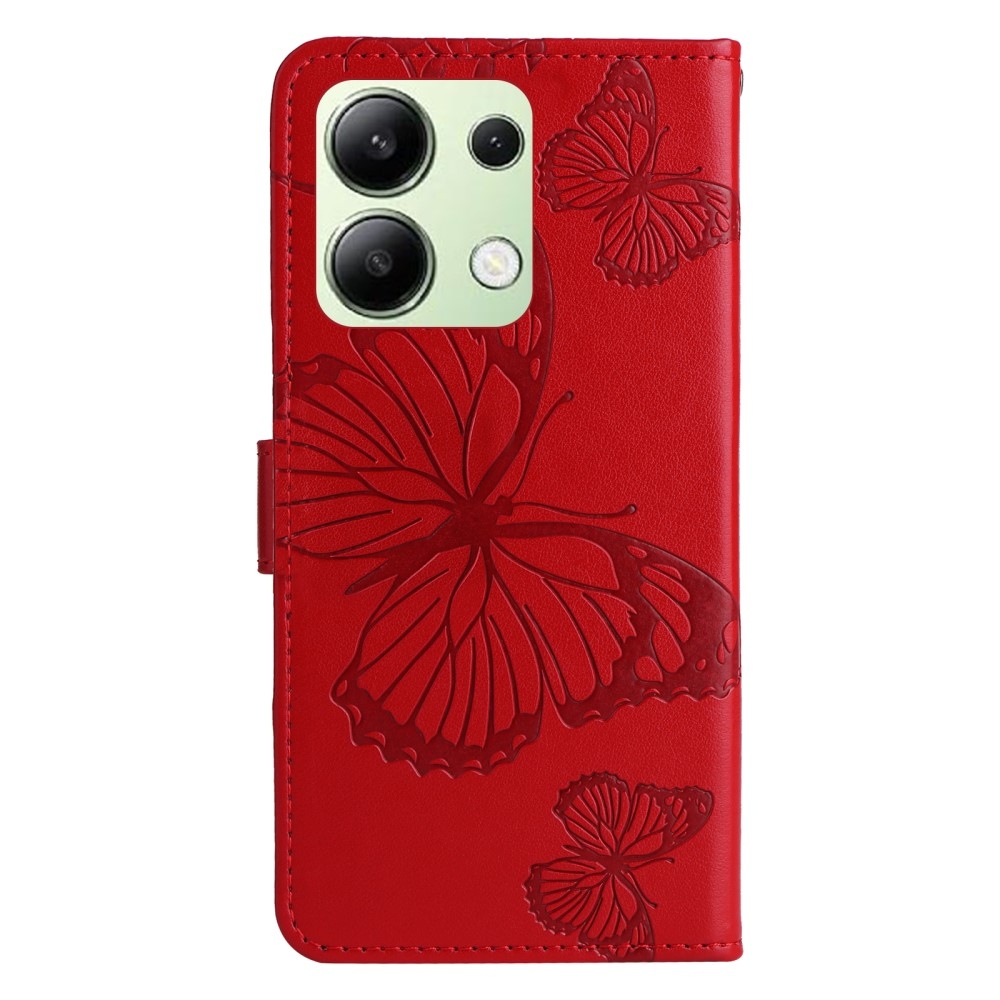Big Butterfly knížkové pouzdro na Xiaomi Redmi Note 13 - červené