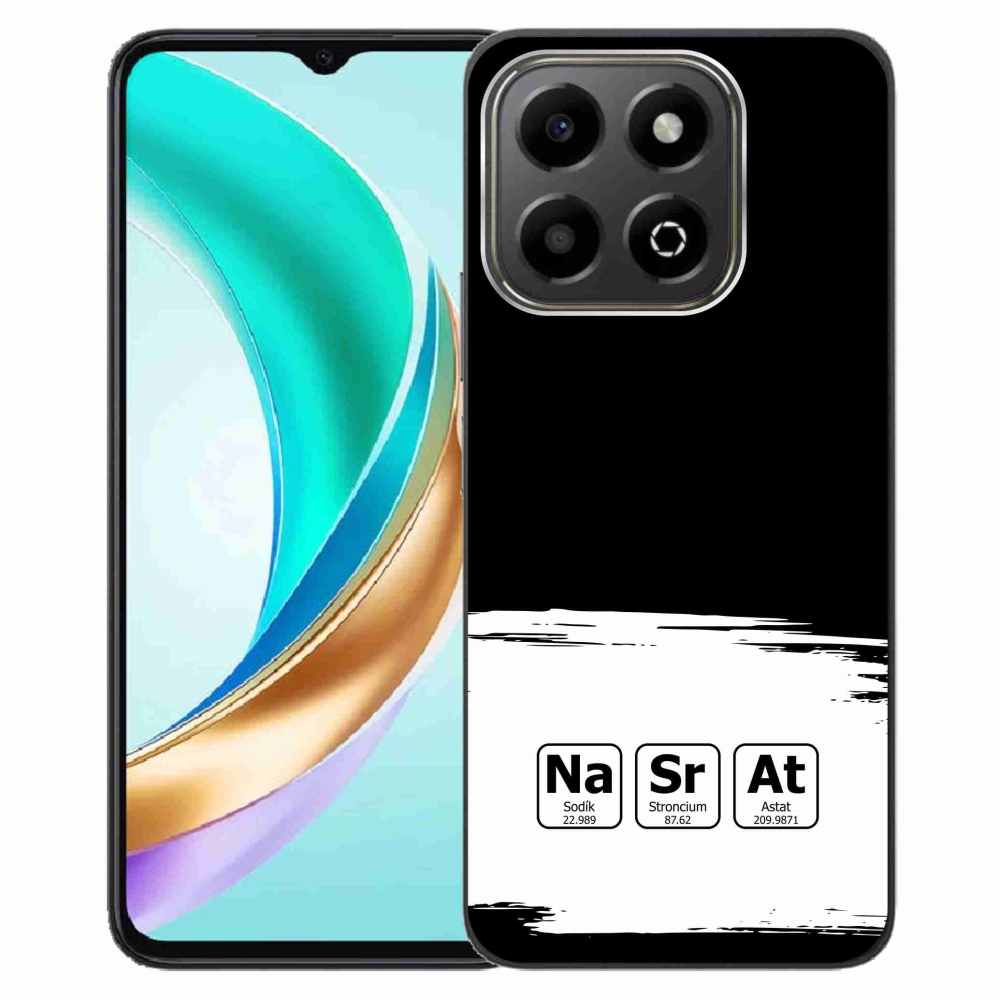 Gelový kryt mmCase na Honor X6b - chemické prvky bíločerné pozadí
