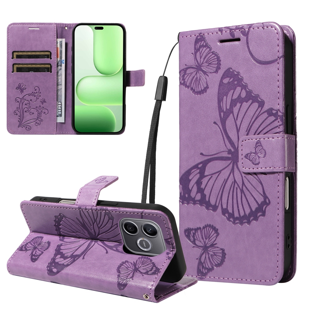 Big Butterfly knížkové pouzdro na Honor 600 Lite 5G - fialové