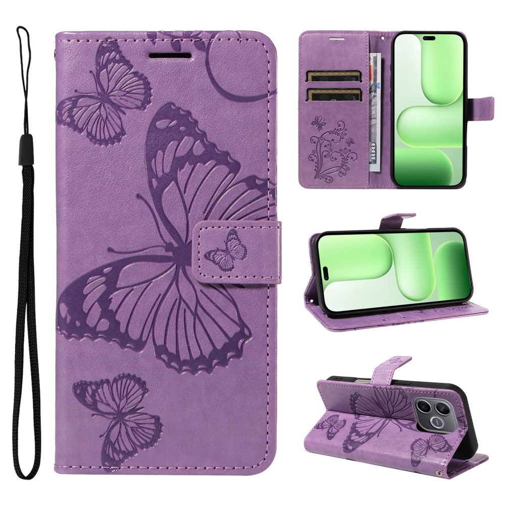 Big Butterfly knížkové pouzdro na Honor 600 Lite 5G - fialové