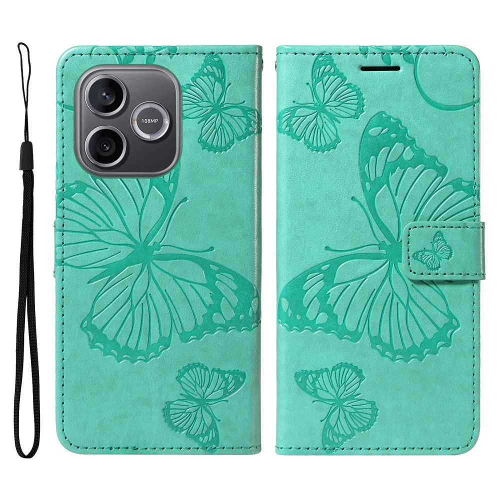 Big Butterfly knížkové pouzdro na Honor 600 Lite 5G - modrozelené