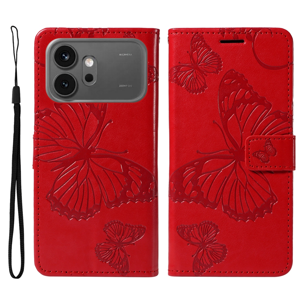 Big Butterfly knížkové pouzdro na Honor 600 Pro 5G/Honor 600 5G - červené