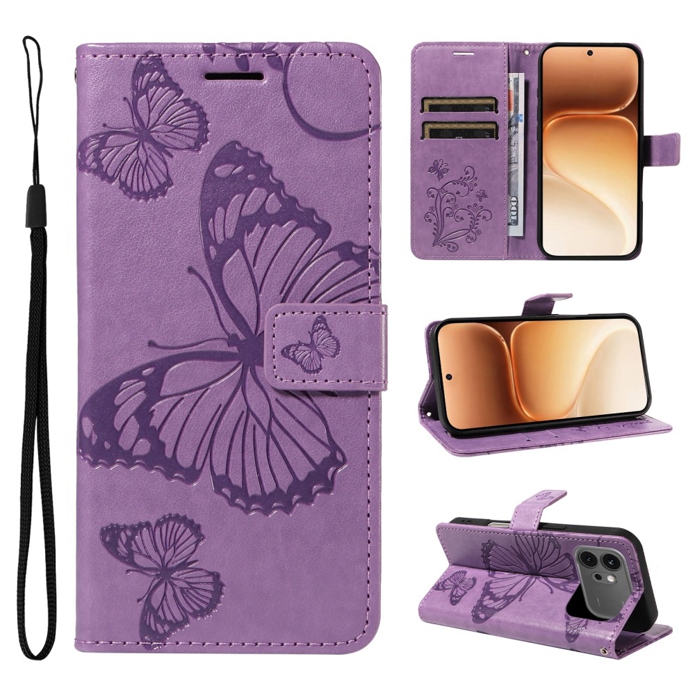 Big Butterfly knížkové pouzdro na Honor 600 Pro 5G/Honor 600 5G - fialové