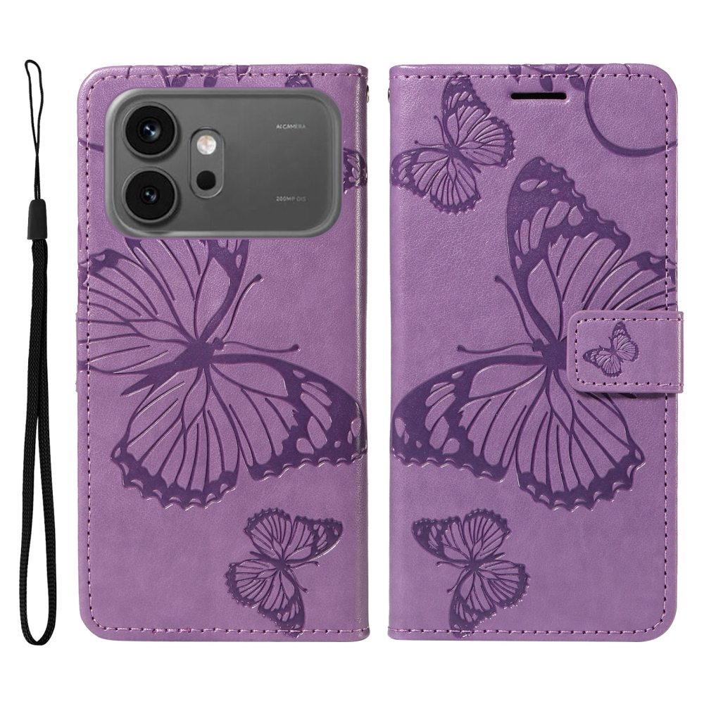 Big Butterfly knížkové pouzdro na Honor 600 Pro 5G/Honor 600 5G - fialové