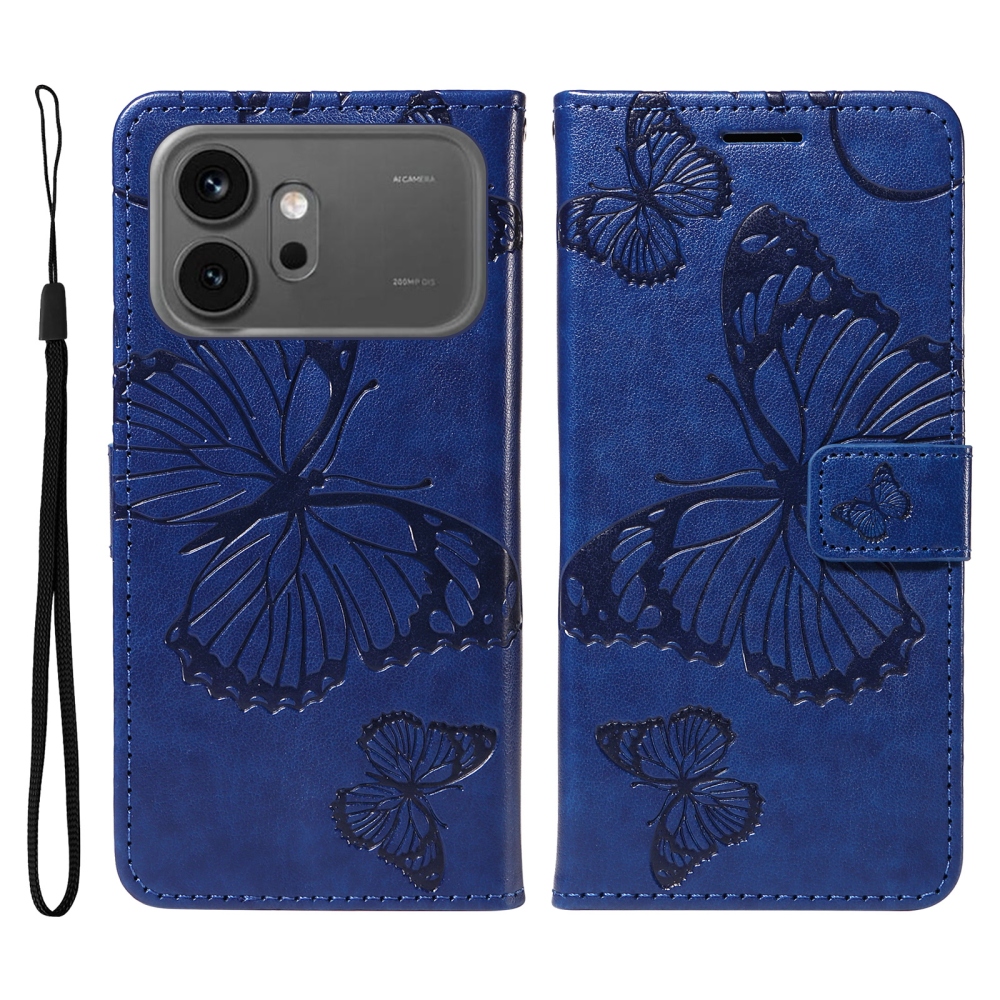 Big Butterfly knížkové pouzdro na Honor 600 Pro 5G/Honor 600 5G - modré