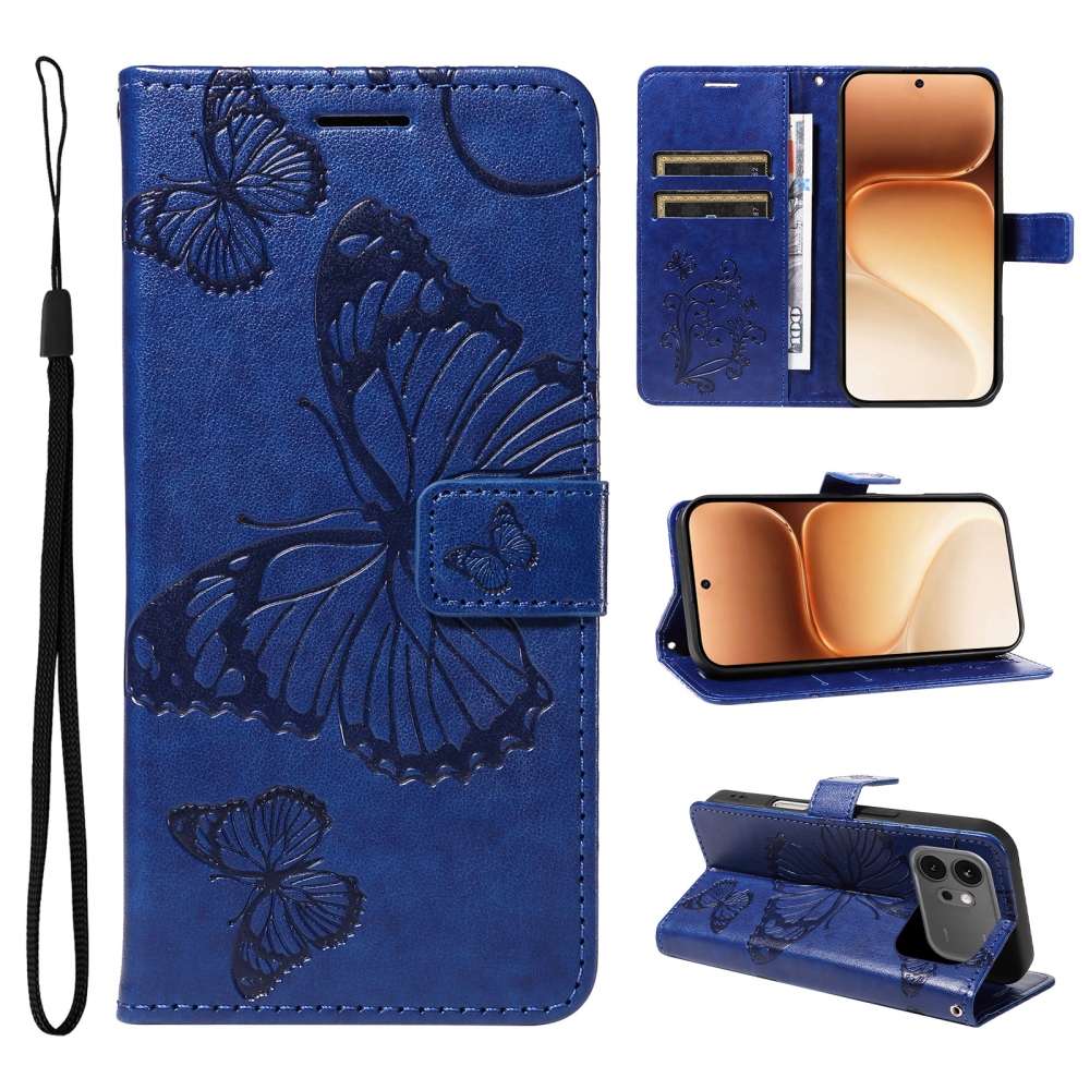 Big Butterfly knížkové pouzdro na Honor 600 Pro 5G/Honor 600 5G - modré